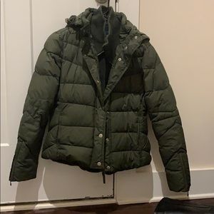 Green puffy jacket